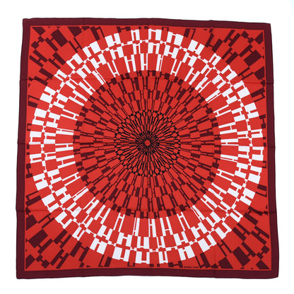 Hermes Cashmere Silk Op'H Shawl 140 Rouge Bordeaux Black 1 of 5
