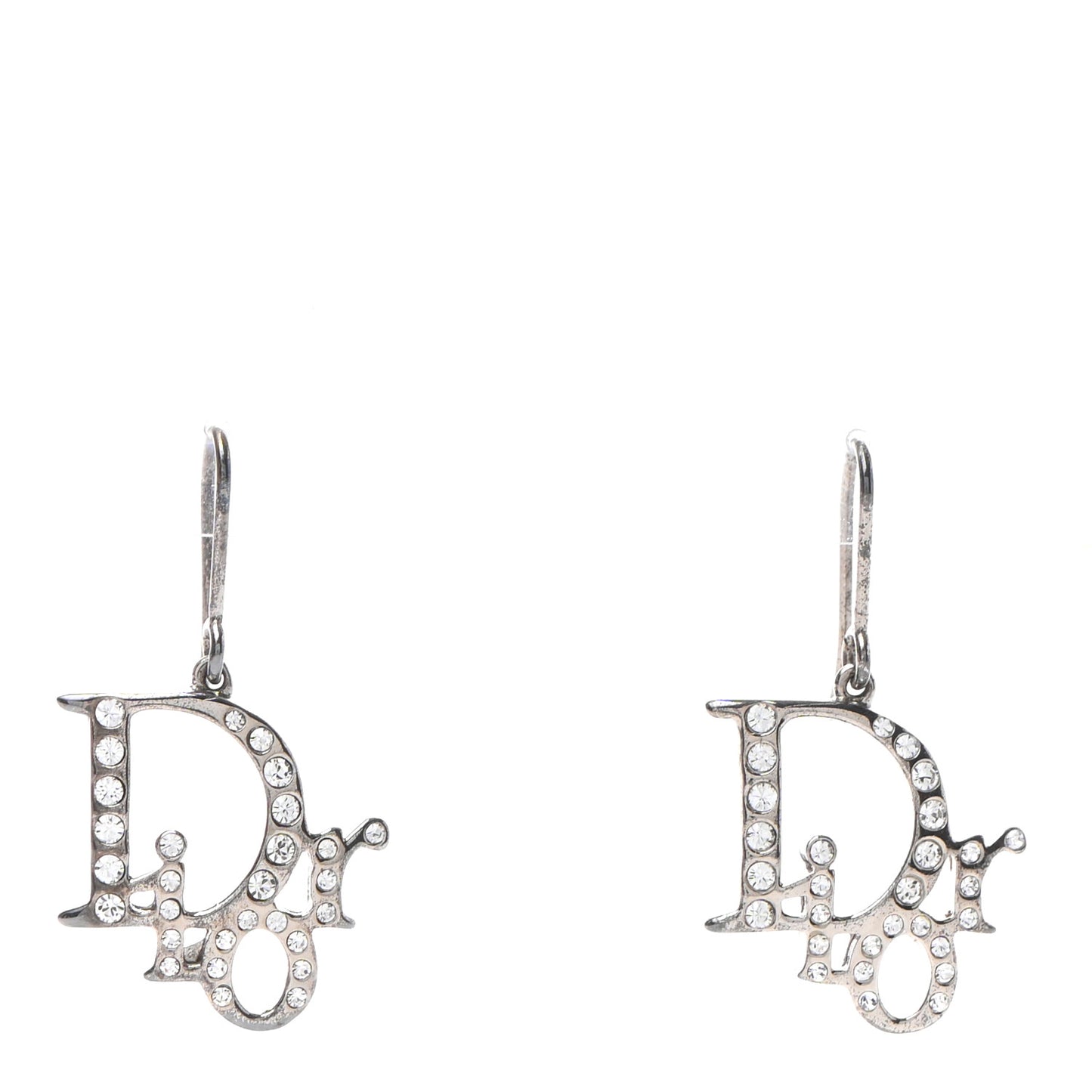 Crystal Logo Earrings Silver