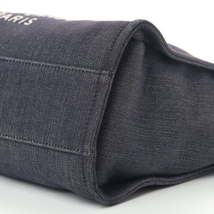 Chanel Denim Small Deauville Tote Dark Blue 9 of 9