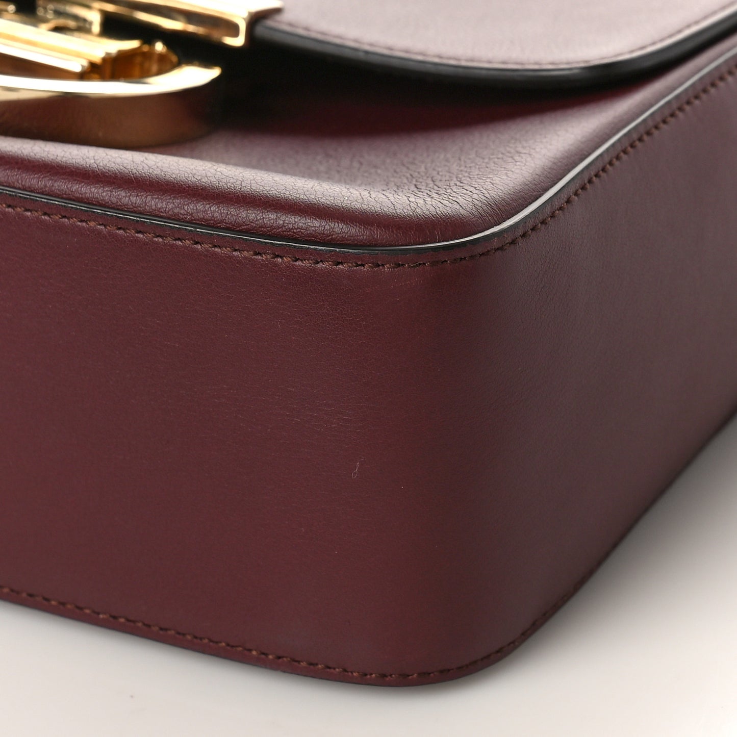 Calfskin Gancini Lock Flap Crossbody Burgundy