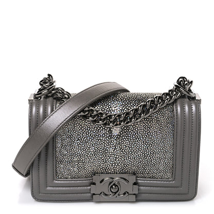 Chanel Galuchat Stingray Small Boy Flap Silver 1 of 10