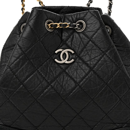 Chanel Aged Calfskin Quilted Small Gabrielle Backpack Black 8 of 10