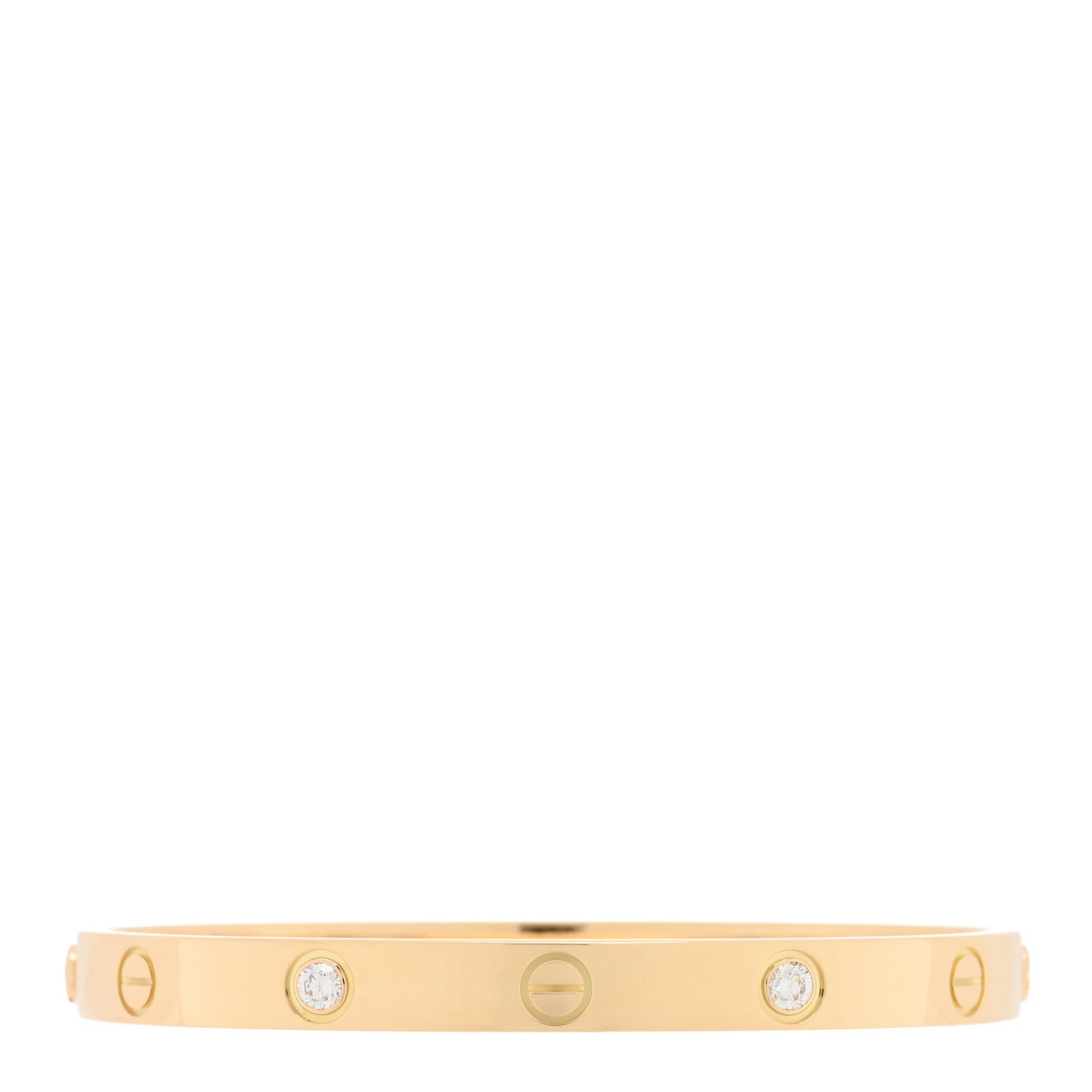 18K Yellow Gold 4 Diamond LOVE Bracelet 17