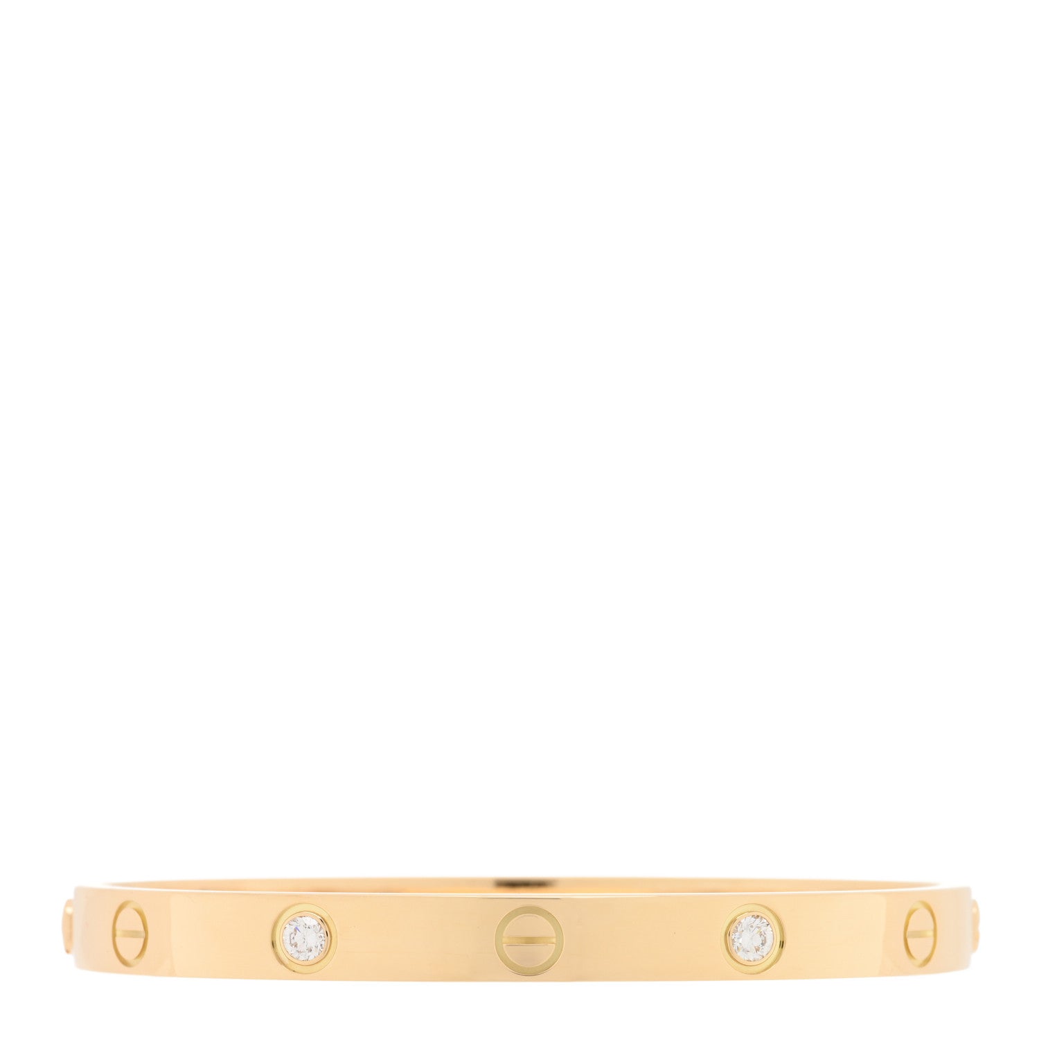 Cartier 18K Yellow Gold 4 Diamond LOVE Bracelet 17 1 of 5