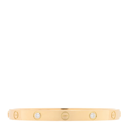 Cartier 18K Yellow Gold 4 Diamond LOVE Bracelet 17 1 of 5