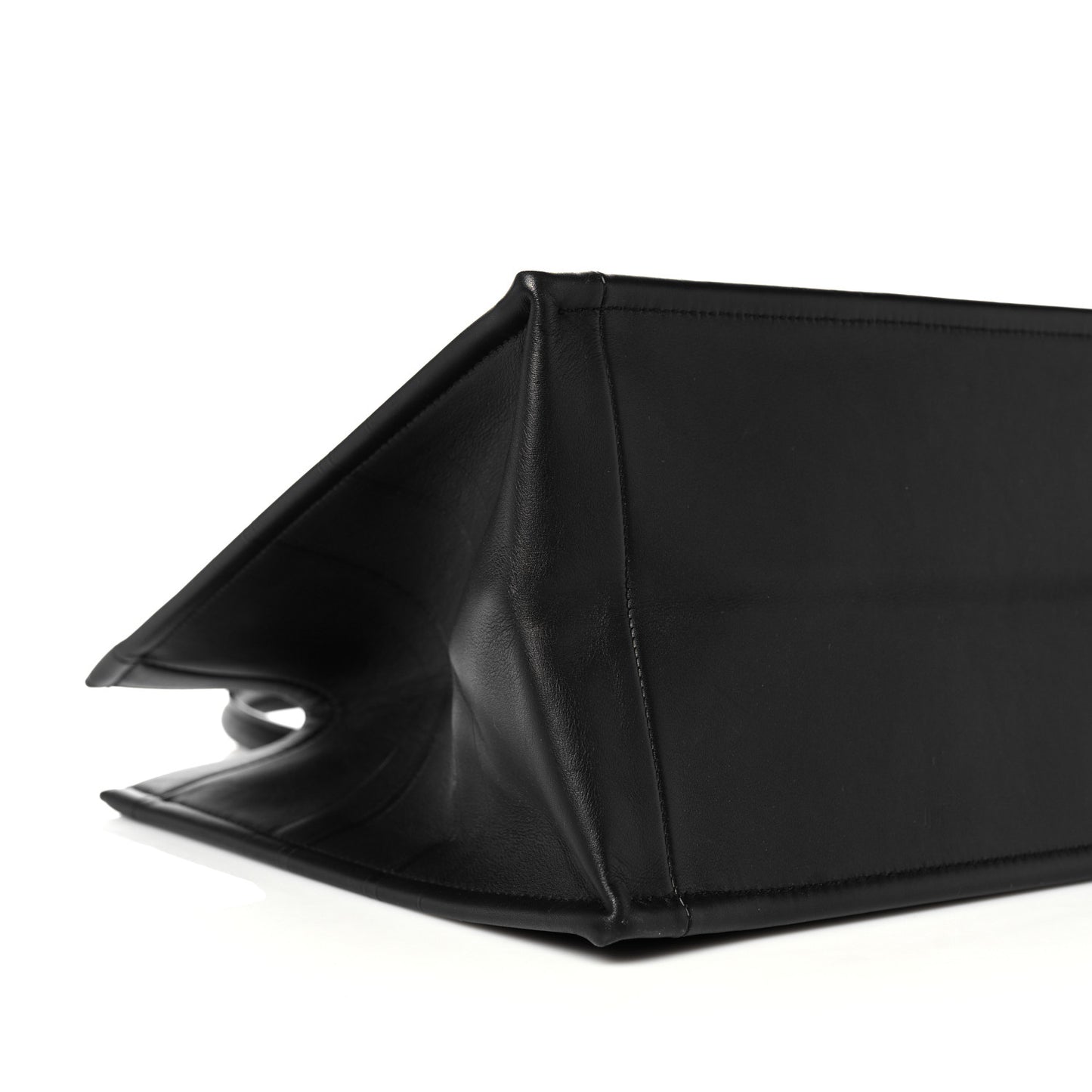 Calfskin Embossed Medium Book Tote Black