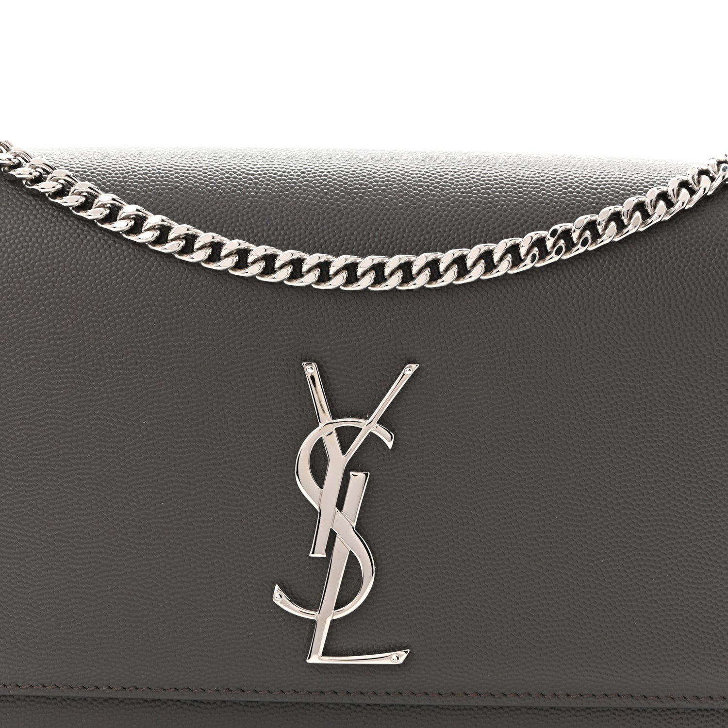 Saint Laurent Grain De Poudre Medium Classic Monogram Kate Satchel Earth 8 of 10