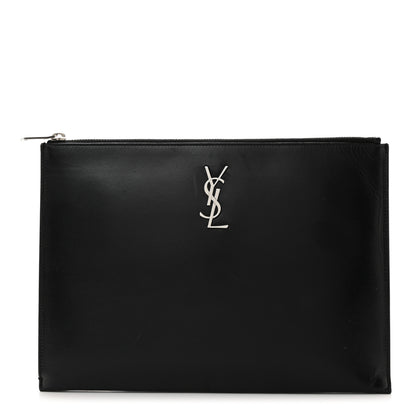 Saint Laurent Calfskin Monogram iPad Case Black 1 of 12