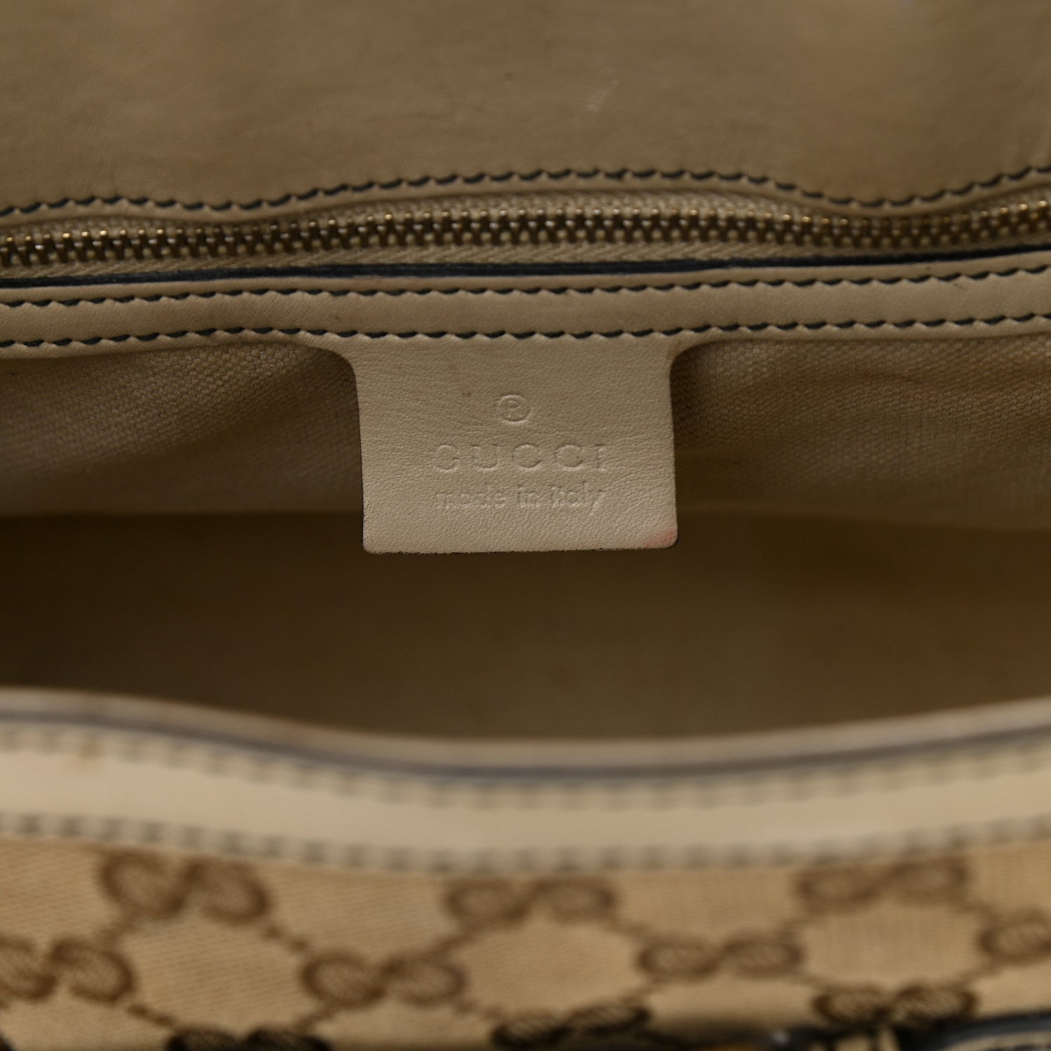 Gucci Monogram Margaux Calfskin Large Emily Chain Shoulder Bag Beige Ebony Mystic White 5 of 25