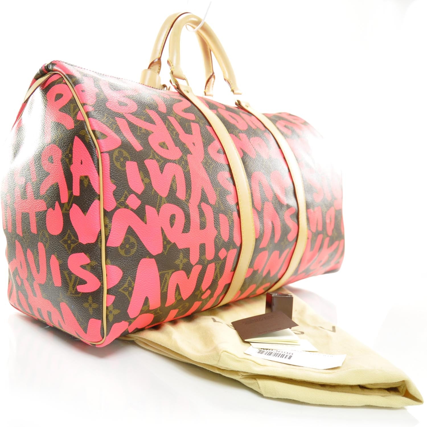 Louis Vuitton Monogram Graffiti Keepall 50 Fuchsia 3 of 8
