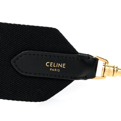 Celine Jacquard Wool Logo Short Strap Black Beige 3 of 3