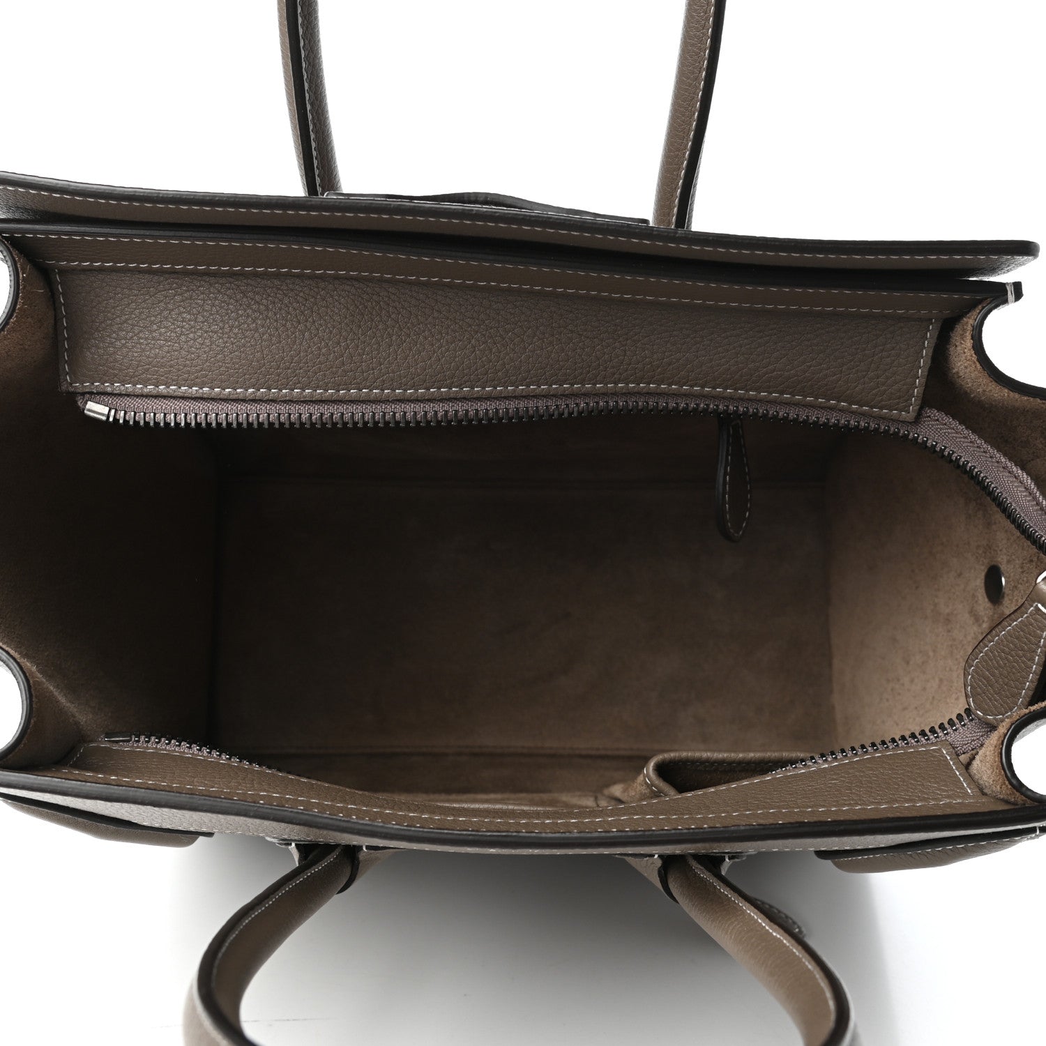 Celine Drummed Calfskin Micro Luggage Souris 5 of 9