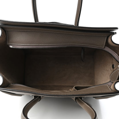 Celine Drummed Calfskin Micro Luggage Souris 5 of 9