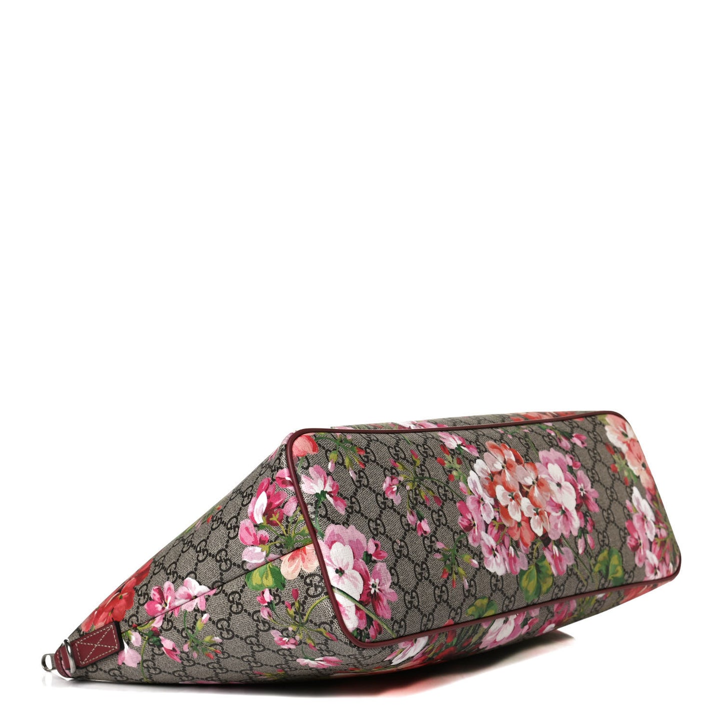 GG Supreme Monogram Blooms Medium Zippered Tote Beige Multicolor Dry Rose
