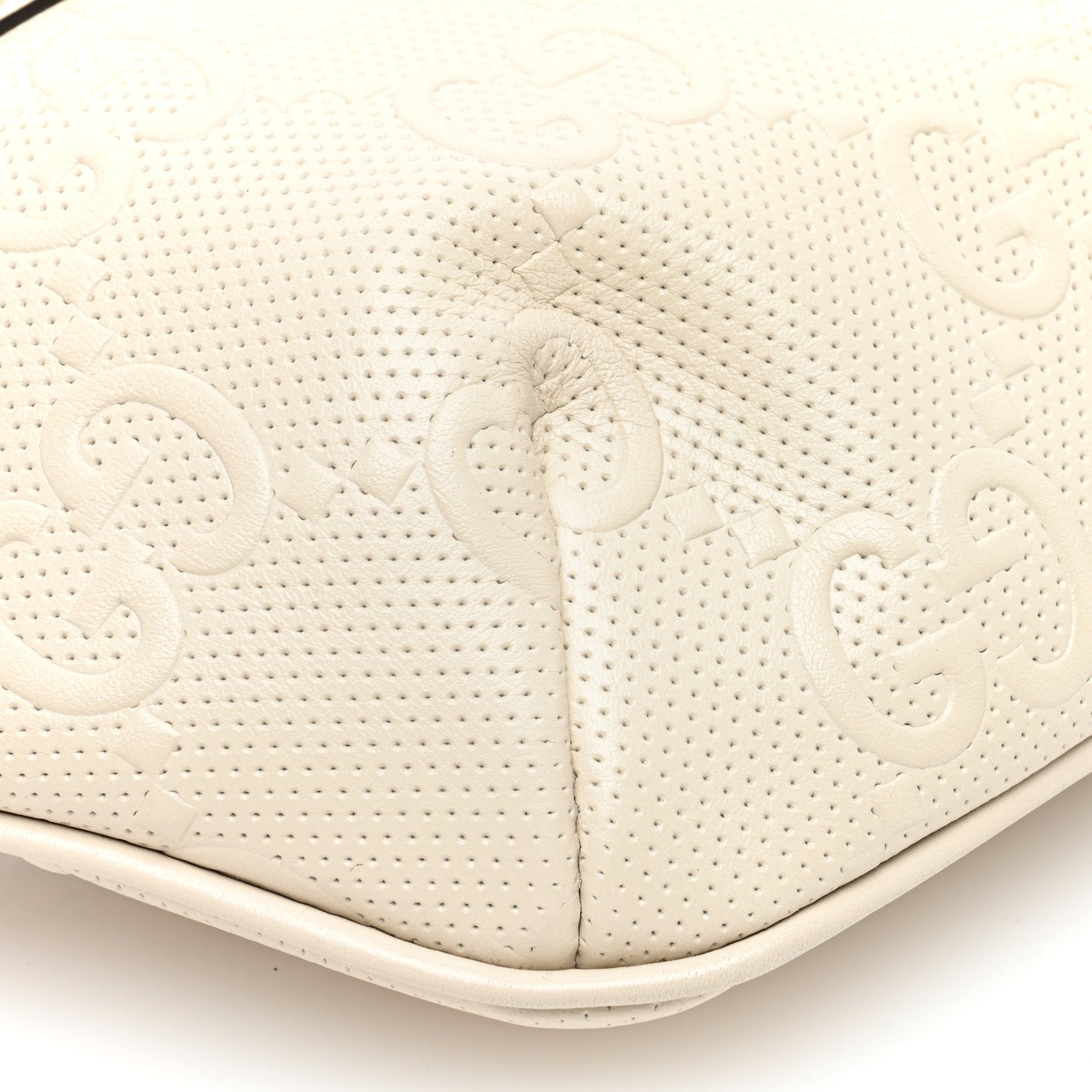 Calfskin GG Tennis Embossed Belt Bag Mystic White