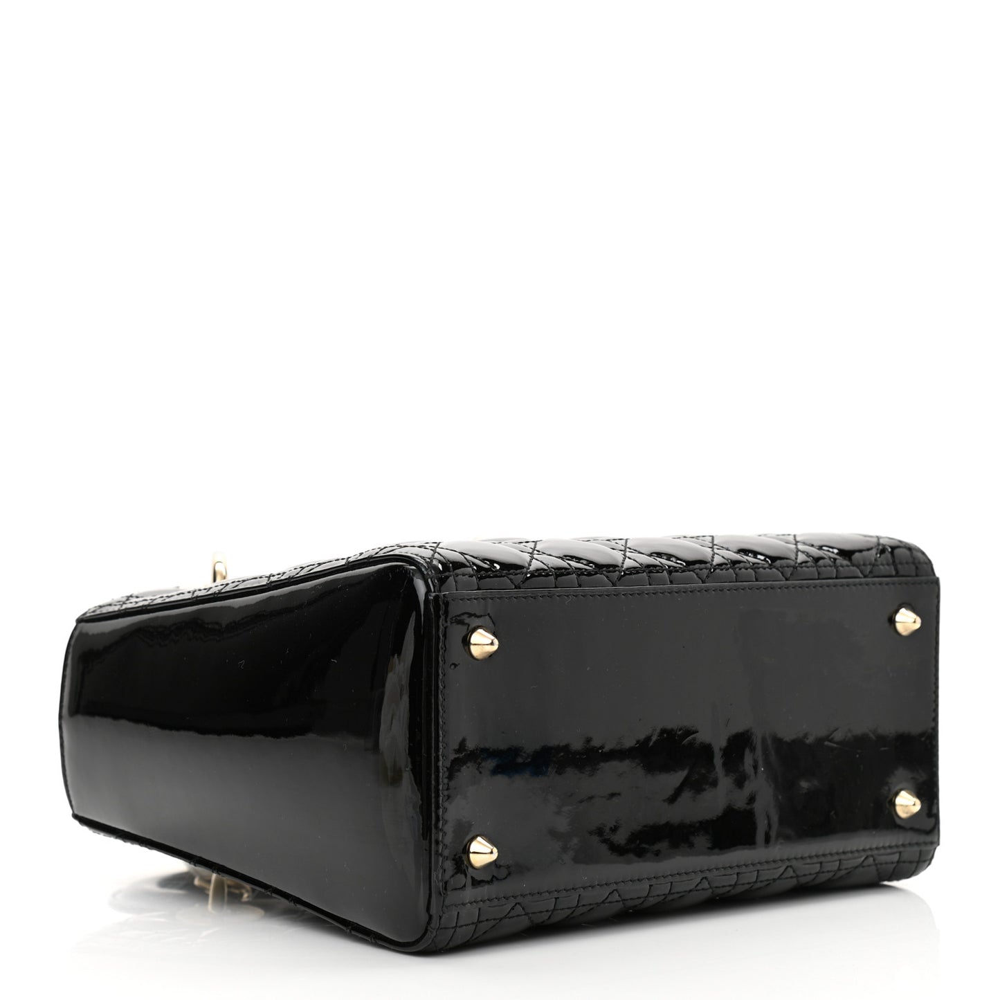 Patent Cannage Small Lady Dior Black