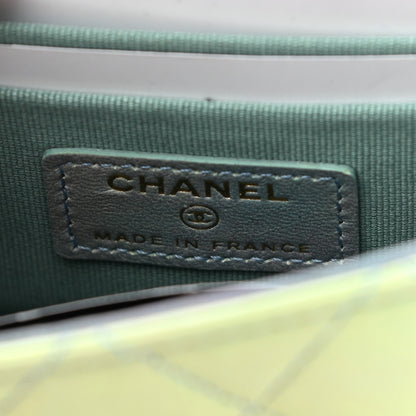 Chanel Lambskin Quilted Ombre Top Handle Flap Clutch With Chain Green Purple 6 of 12