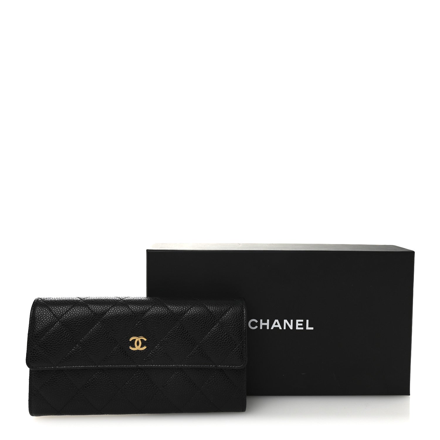 Chanel Caviar Quilted Large Gusset Flap Wallet Black 11 of 11