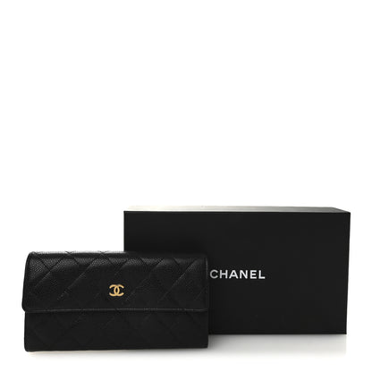 Chanel Caviar Quilted Large Gusset Flap Wallet Black 11 of 11