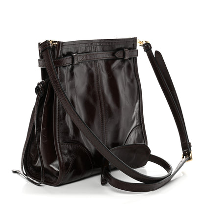 Prada Soft Lux Calfskin Mini Bonnie Dark Brown 3 of 9