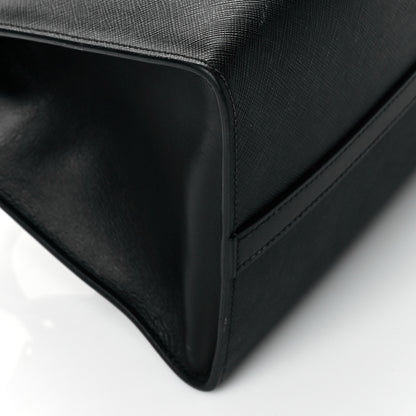 Prada Saffiano City Calfskin Greche Paradigme Bag Black Begonia 7 of 8