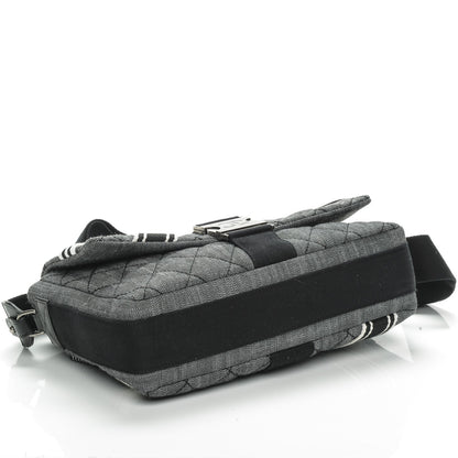 Chanel Denim Quilted Messenger Bag Black 4 of 7