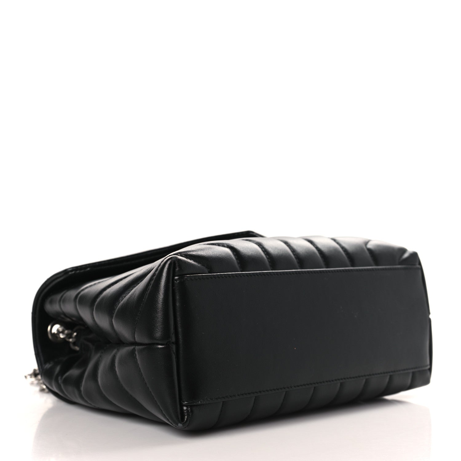 Saint Laurent Calfskin Y Quilted Monogram Small Loulou Chain Satchel Black 4 of 9