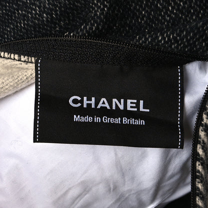 Chanel Merino Wool Cashmere CC Pillow Black Beige 3 of 3