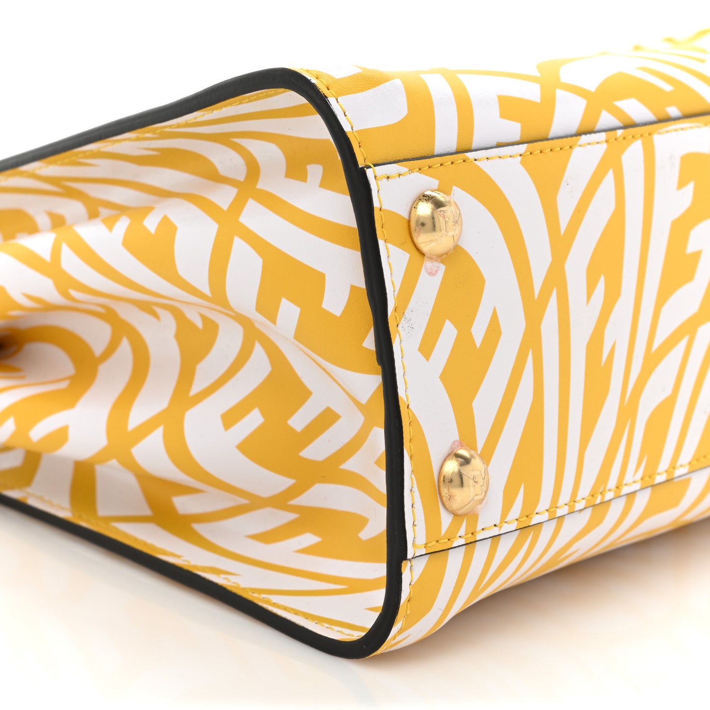 X SARAH COLEMAN Vitello Liberty Shiny Nappa Plexiglass FF Vertigo Mini Peekaboo Iconic Satchel Mimosa White