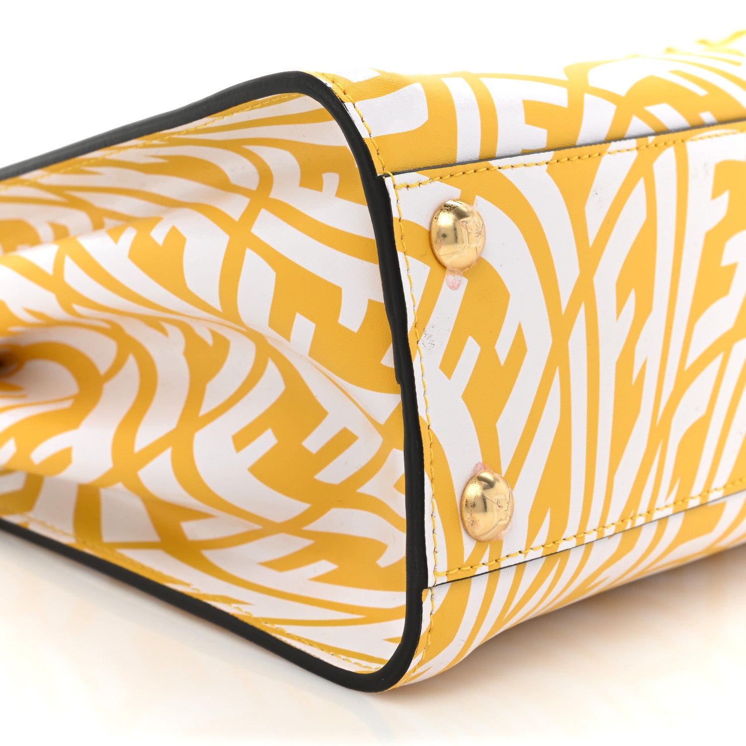 Fendi X SARAH COLEMAN Vitello Liberty Shiny Nappa Plexiglass FF Vertigo Mini Peekaboo Iconic Satchel Mimosa White 9 of 14