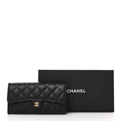 Chanel Caviar Quilted Large Gusset Flap Wallet Black 9 of 9