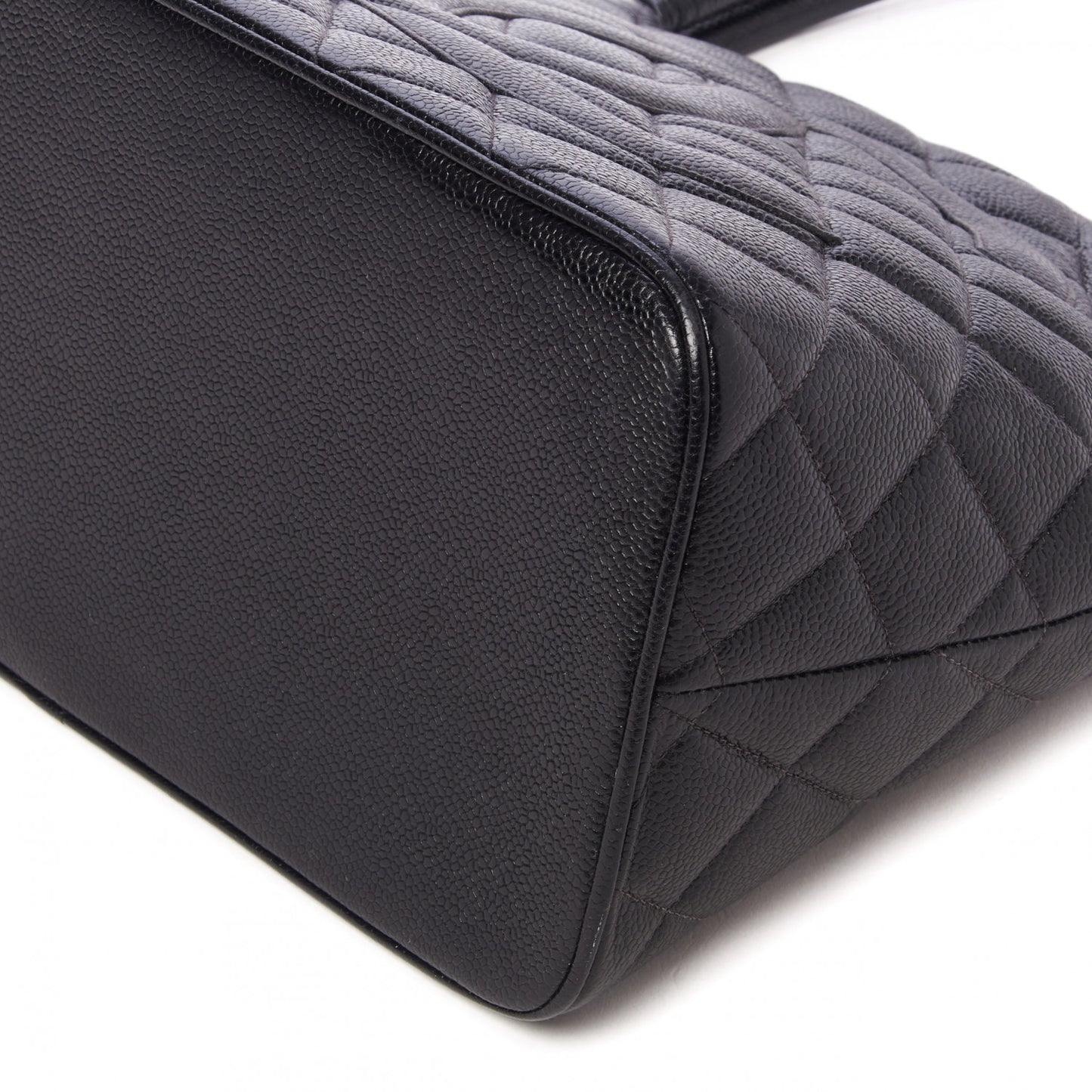 Caviar Quilted Medallion Tote Black