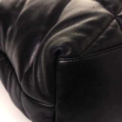 Saint Laurent Lambskin Quilted Medium Loulou Puffer Monogram Chain Satchel Black 10 of 12