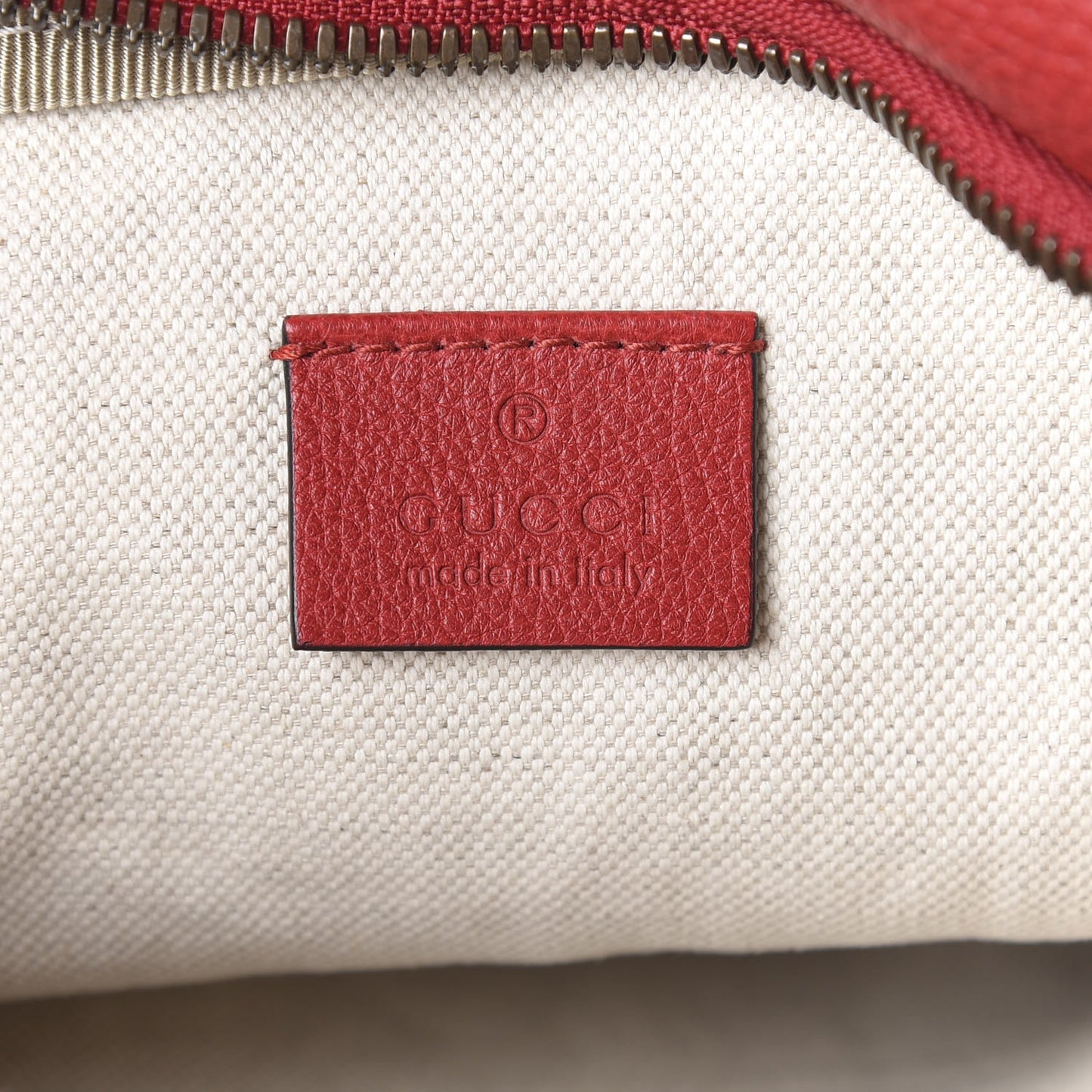 Grained Calfskin Logo Belt Bag Hibiscus Red