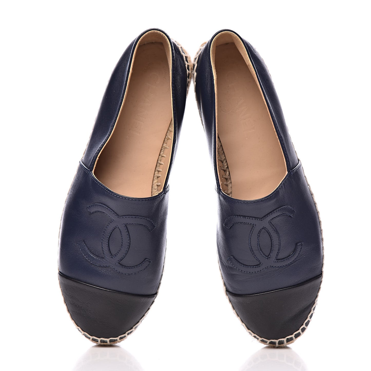 Lambskin CC Espadrilles 37 Navy Black