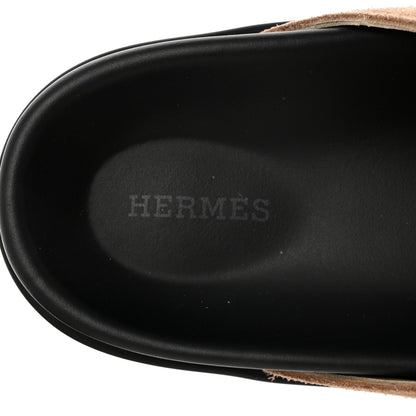 Hermes Suede Calfskin Mens Go Mules 43 Beige Argile 8 of 12