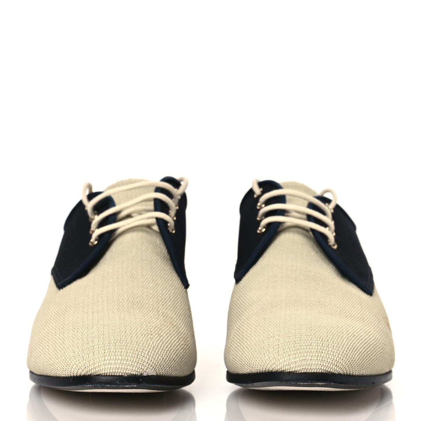 Fabric Lace Up CC Oxfords 39 Beige Black