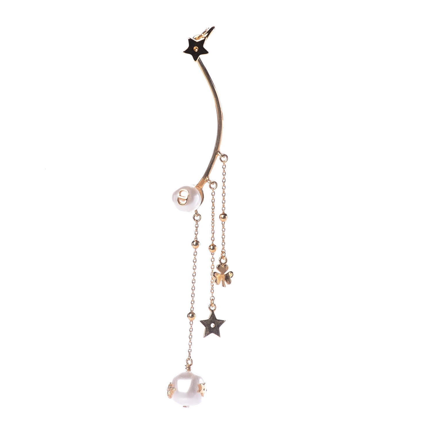 Christian Dior Pearl Shiny-D Earring Gold 1 of 5