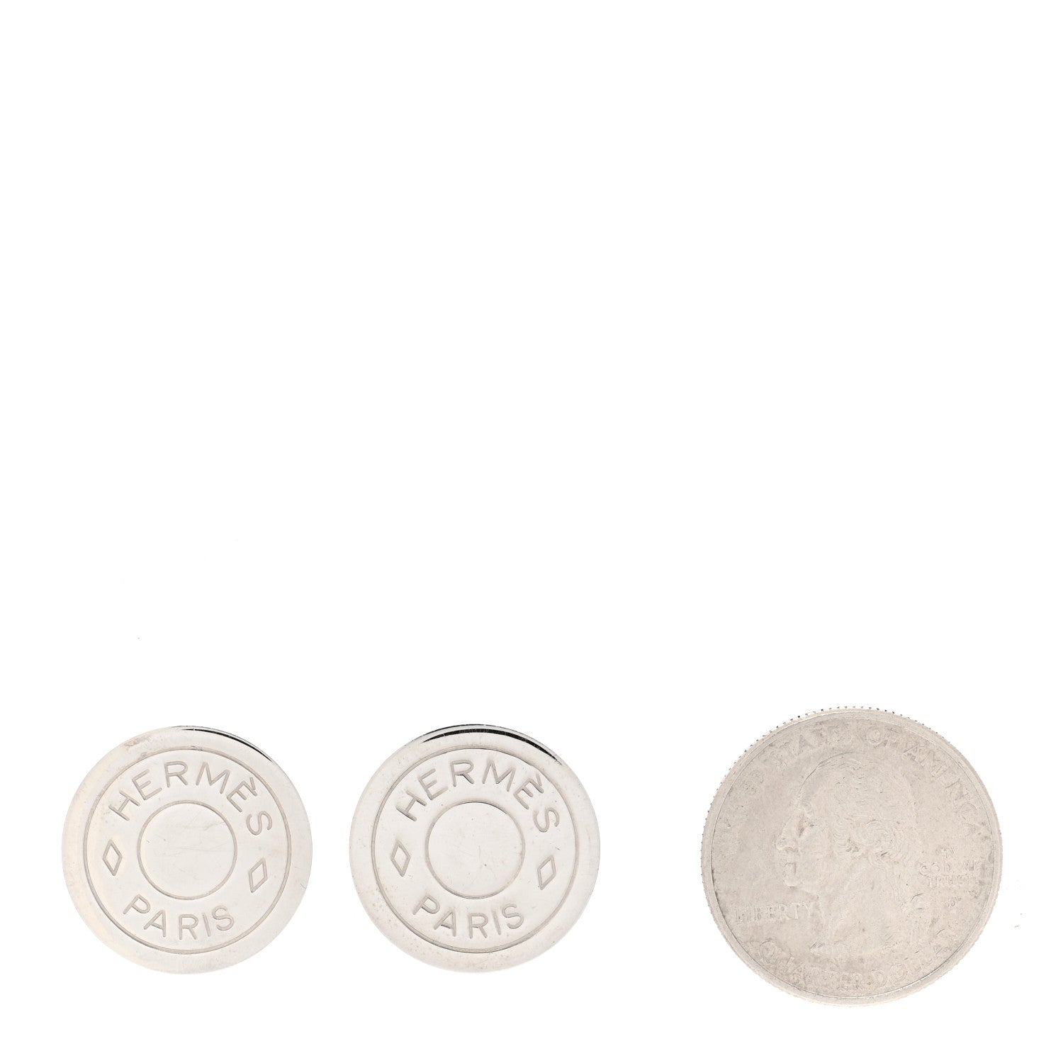 Hermes Palladium Clou De Selle Clip On Earrings 2 of 4