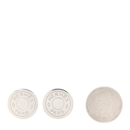 Hermes Palladium Clou De Selle Clip On Earrings 2 of 4