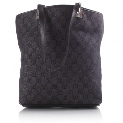 Gucci Denim Monogram Eclipse Bucket Tote 1 of 12