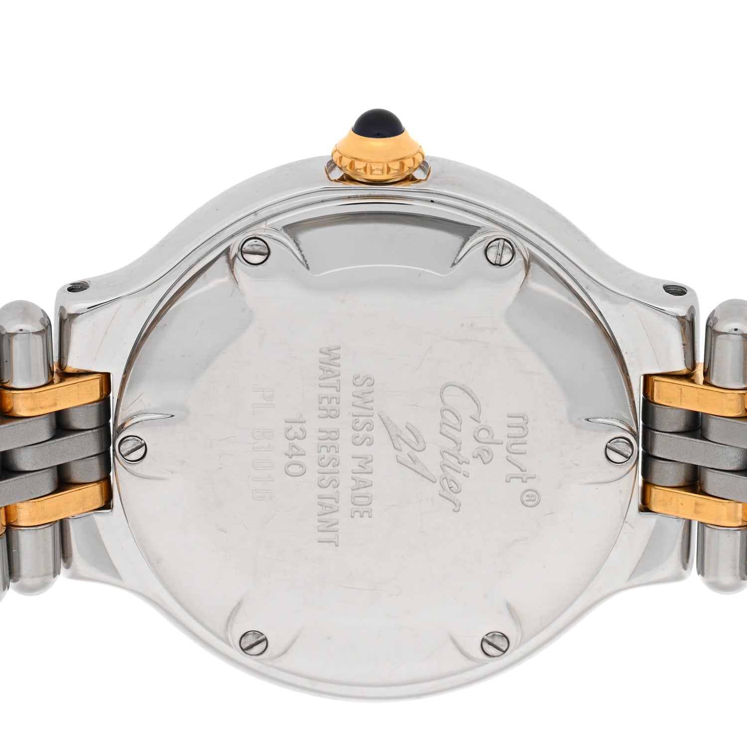 Cartier Stainless Steel 18K Yellow Gold 28mm Must De 21 Bullet
