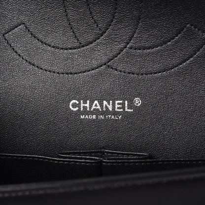 Chanel Lambskin Chevron Quilted Jumbo Double Flap So Black 7 of 9