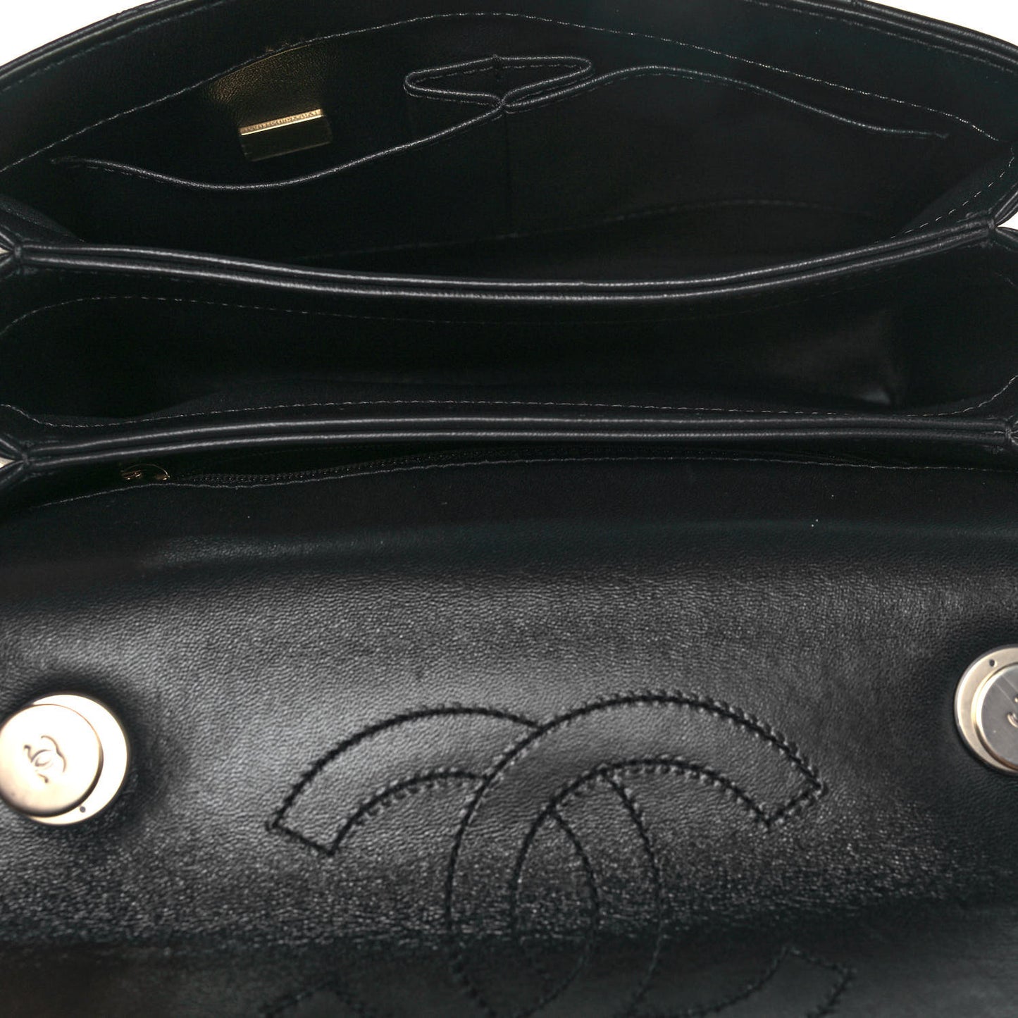 Lambskin Quilted Small Trendy CC Dual Handle Flap Bag Black