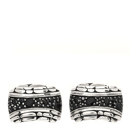 John Hardy Sterling Silver Black Sapphire Kali Dot Cufflinks 1 of 5