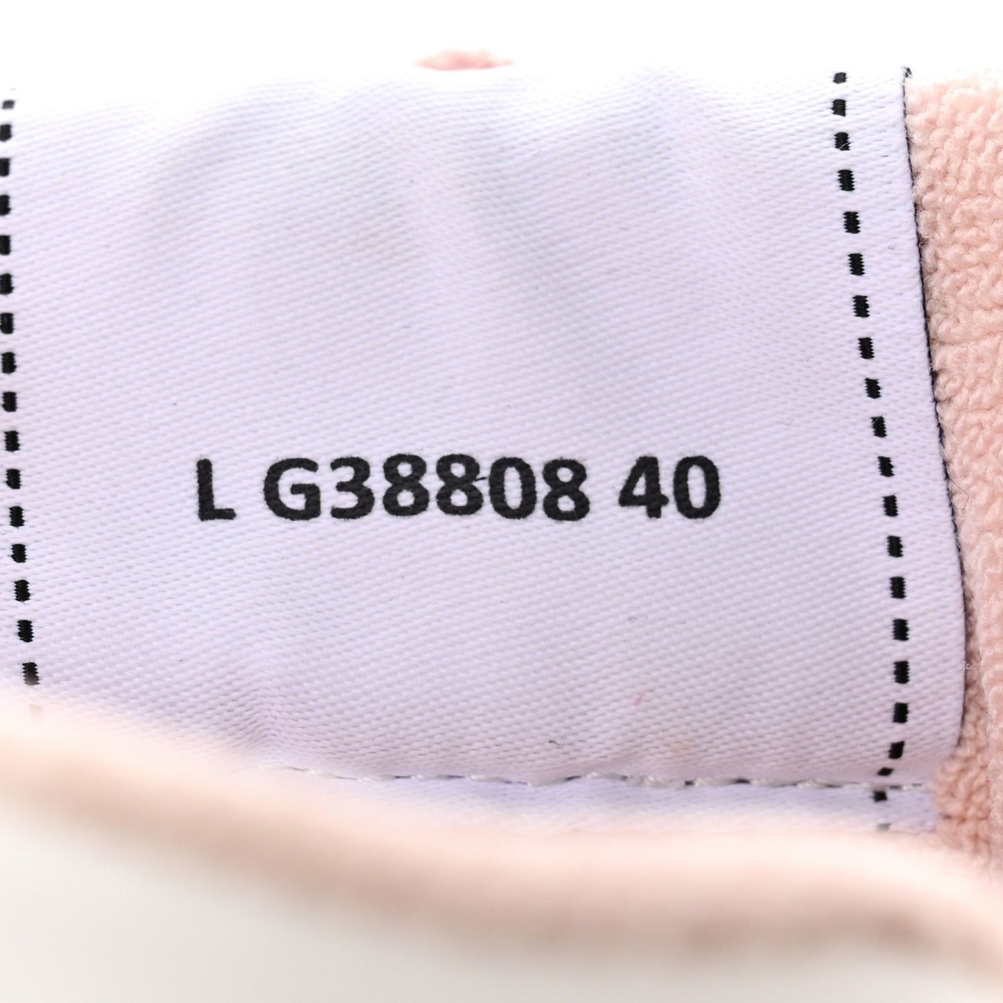 Grained Calfskin Fabric Womens Logo Sneakers 40 White Light Pink