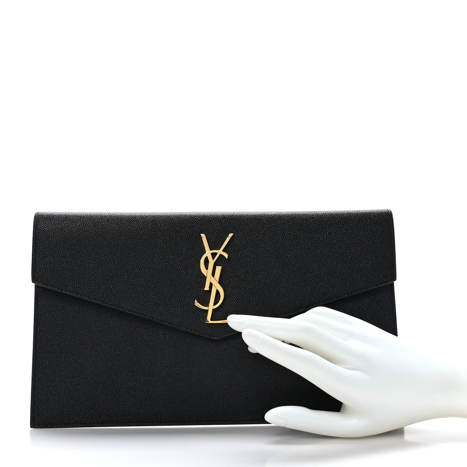 Saint Laurent Grain De Poudre Uptown Pouch Black 2 of 6