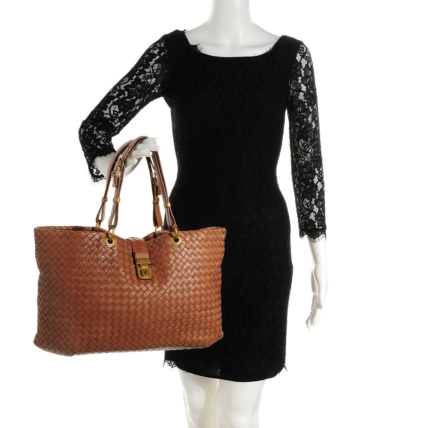 Nappa Intrecciato Large Capri Tote Noce