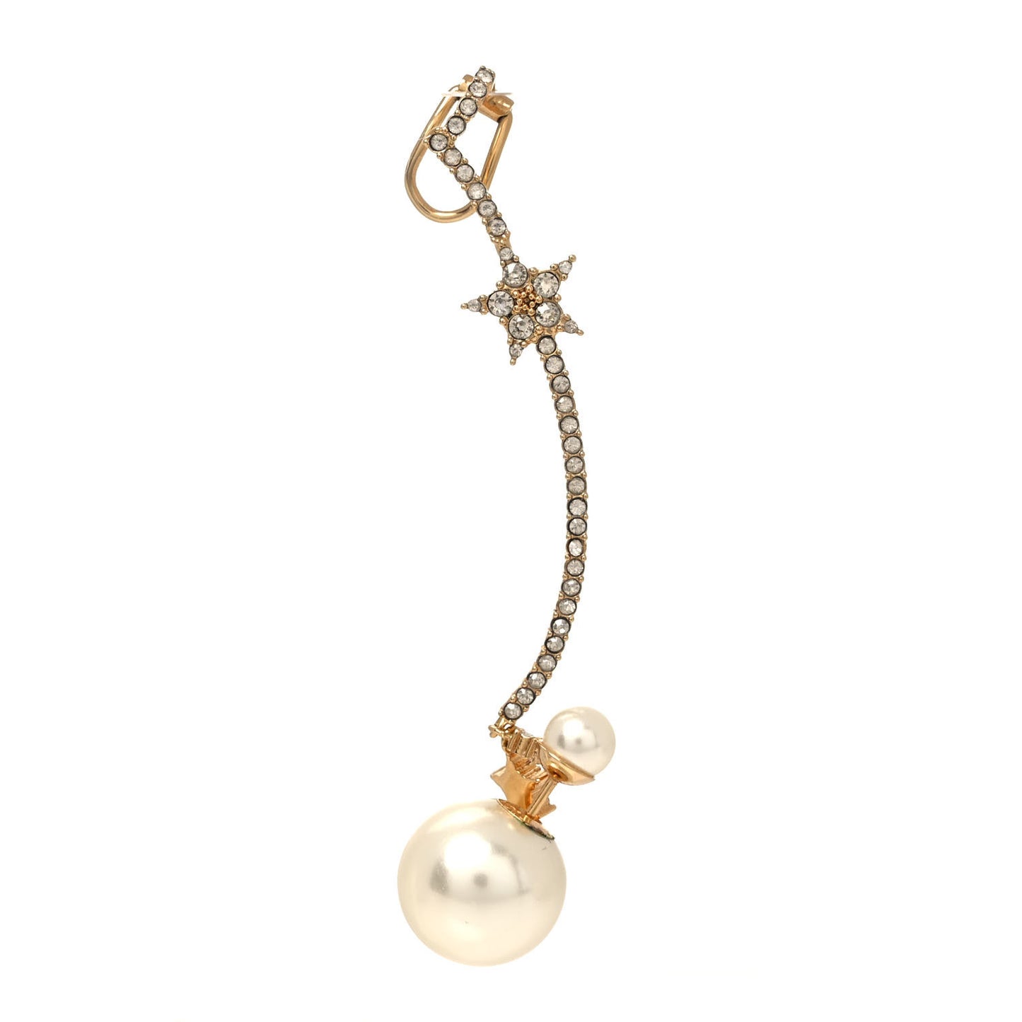 Pearl Crystal Tribales Etoile Earring Gold