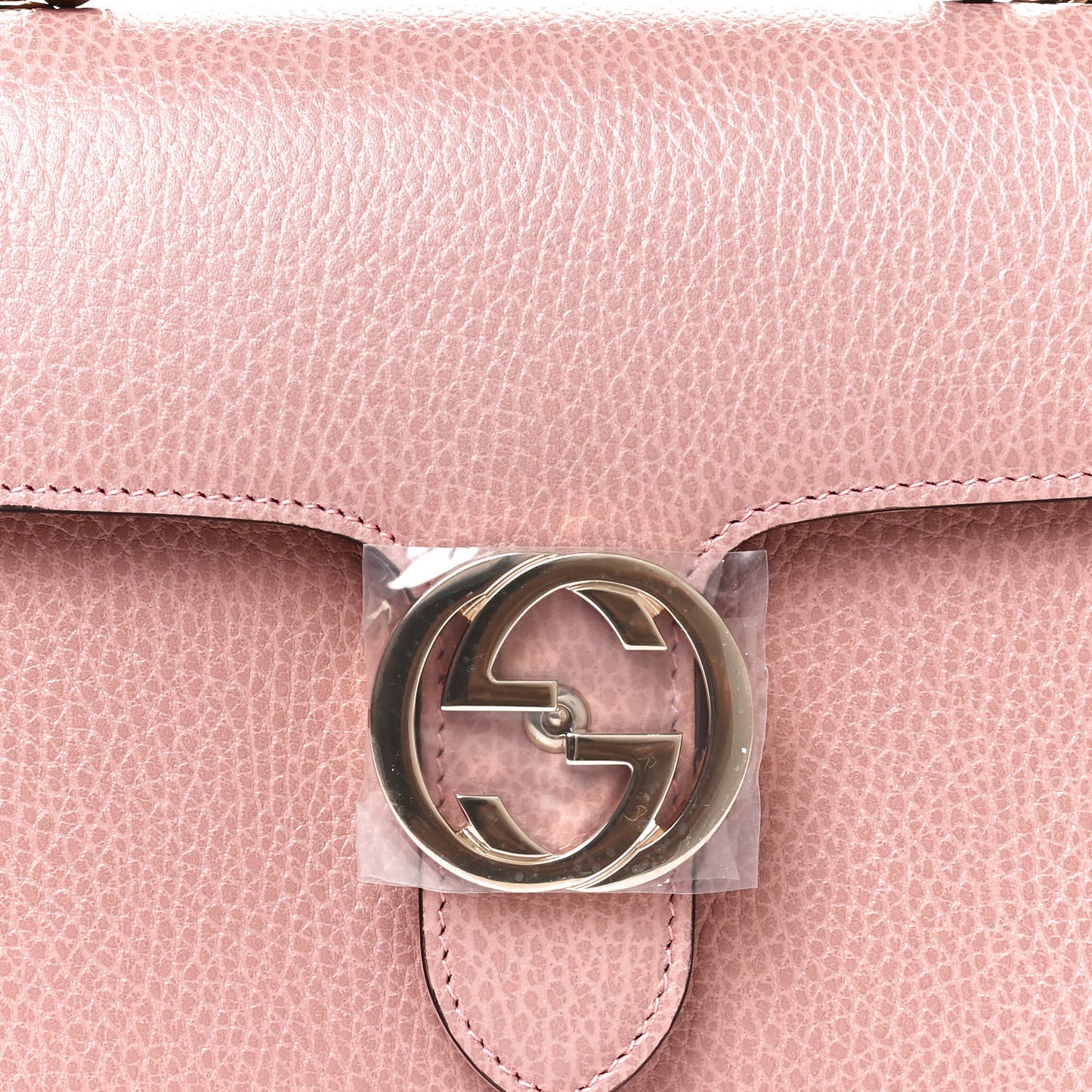 Dollar Calfskin Small Interlocking G Shoulder Bag Soft Pink